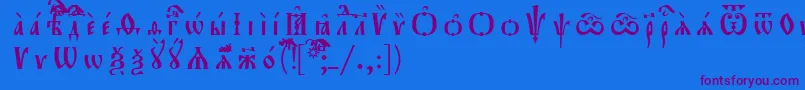 Weitere Informationen zur Orthodox.TtUcs8Разрядочный-Schriftart Orthodox.TtUcs8Разрядочный-Schriftart – Violette Schriften auf blauem Hintergrund